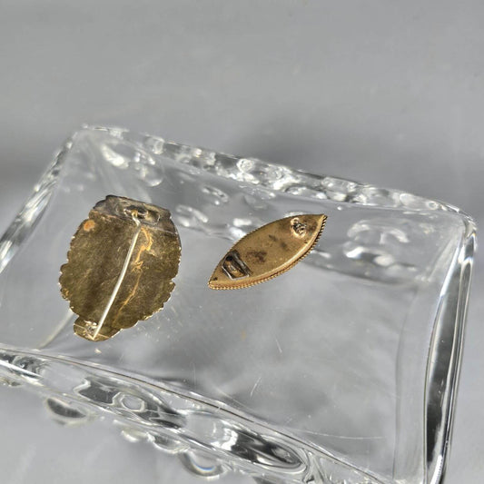 Schaumgold Brosche und Mosaik Brosche - Biedermeier