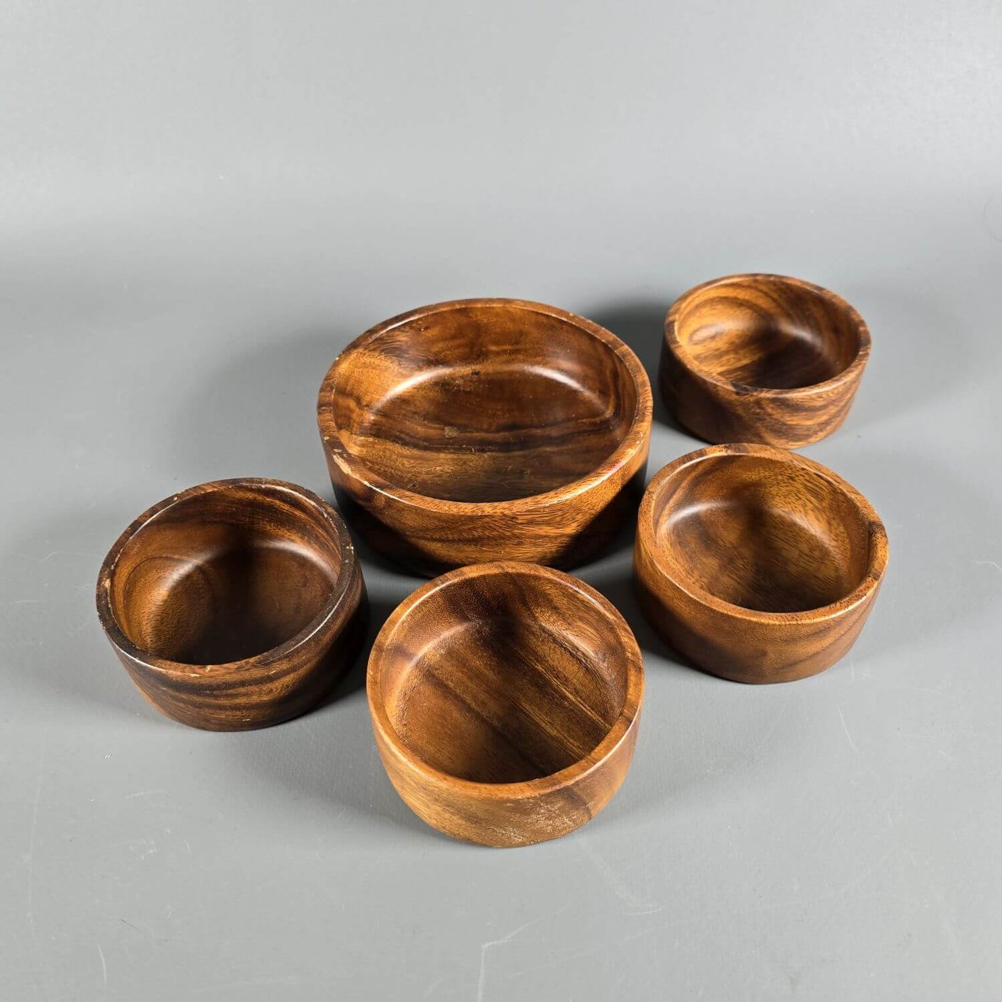 Set aus 5 Mid-Century Holzschalen - 60s Schüsseln