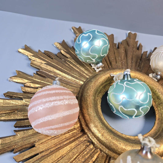 Vintage Christbaumkugeln 6er Set, 1950er – mundgeblasen