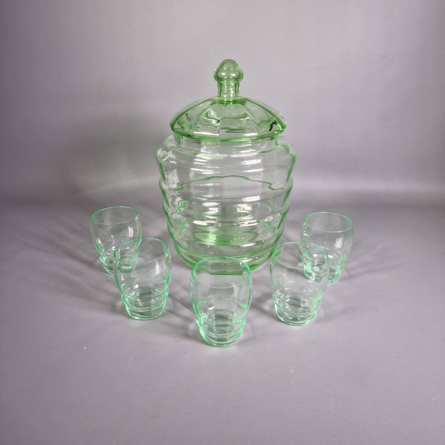 Art Deco Bowle Gefäß mit Gläsern