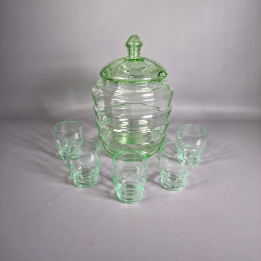 eArt Deco Bowle Gefäß mit Gläsern