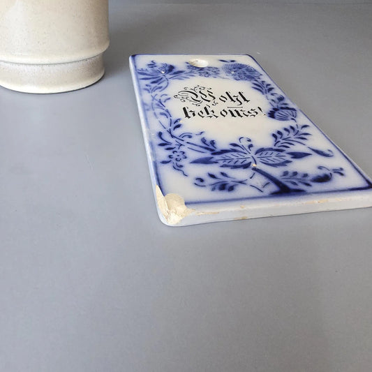 Vintage Frühstücksbrettchen - Blaumalerei - Wohl Bekomms