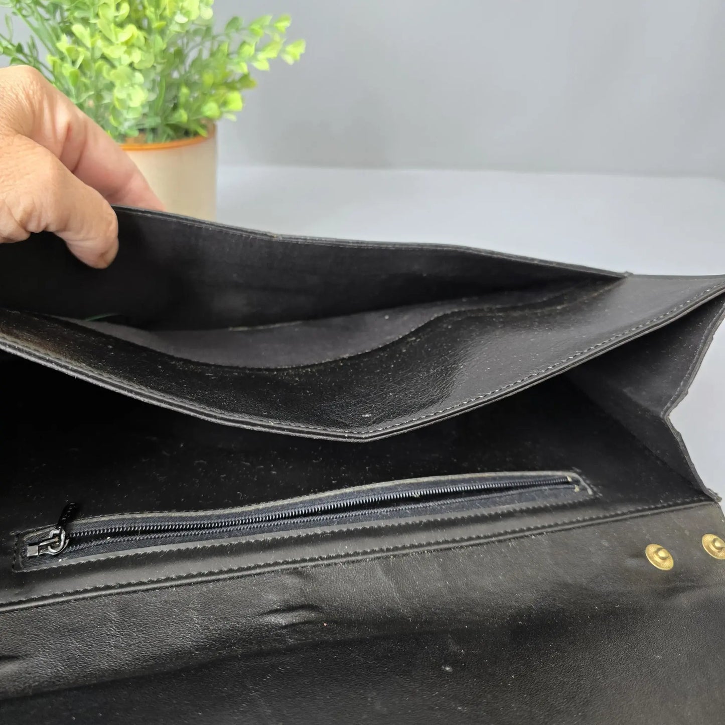 Vintage Clutch - mit abnehmbaren Trageriemen - Leder Kroko Optik