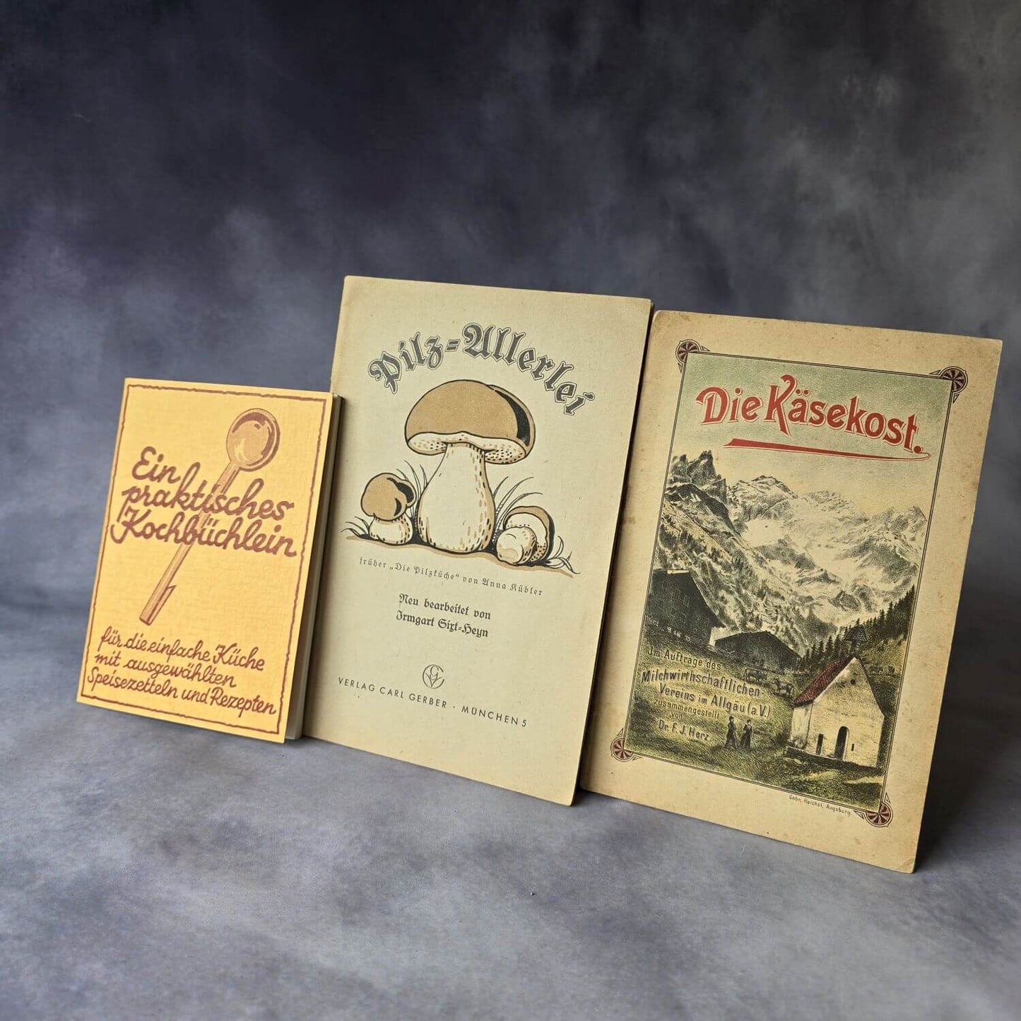 Drei vintage Hefte mit Rezepten