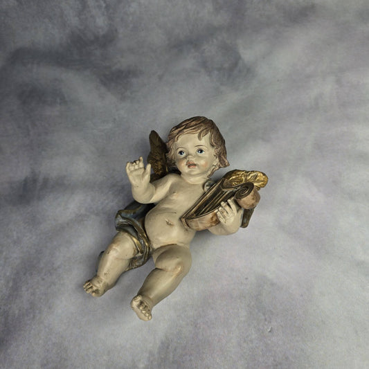 Engel mit Harfe - Schwere Massefigur