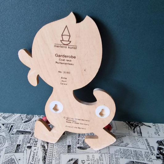 Garderobe für Kinder - Holz - Mertens Kunst - 70er Jahre - Ente