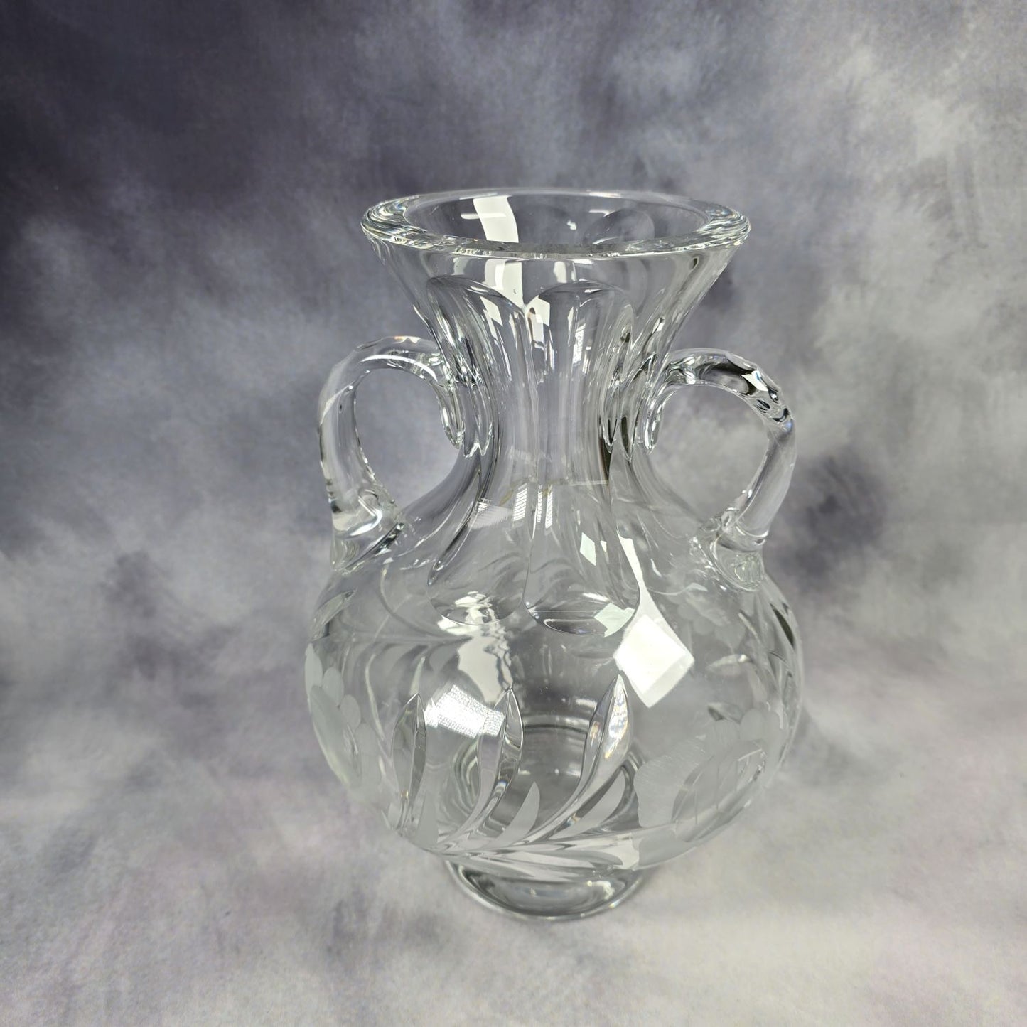 Große Kristall Vase - Amphore - Henkelvase