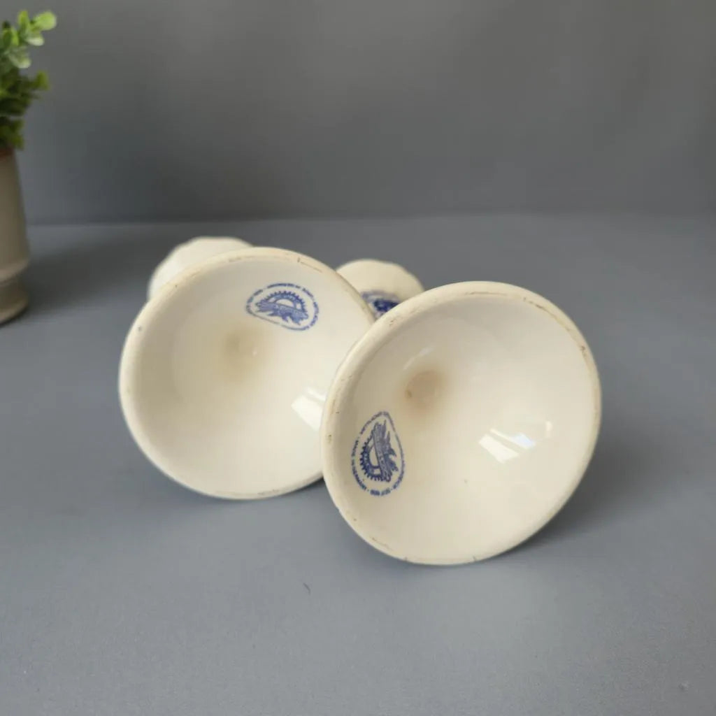 Paar Kerzenständer Villeroy & Boch - Burgenland blau - blaue Bodenmarke