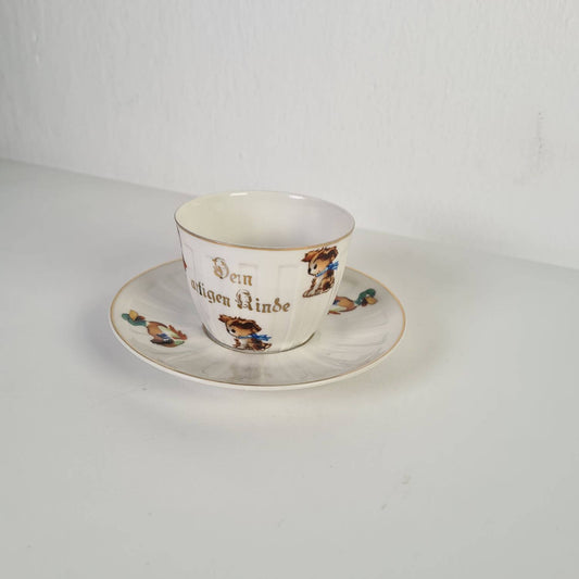 Antike Kindertasse - Geschenk dem artigen Kinde - wohl um 1900