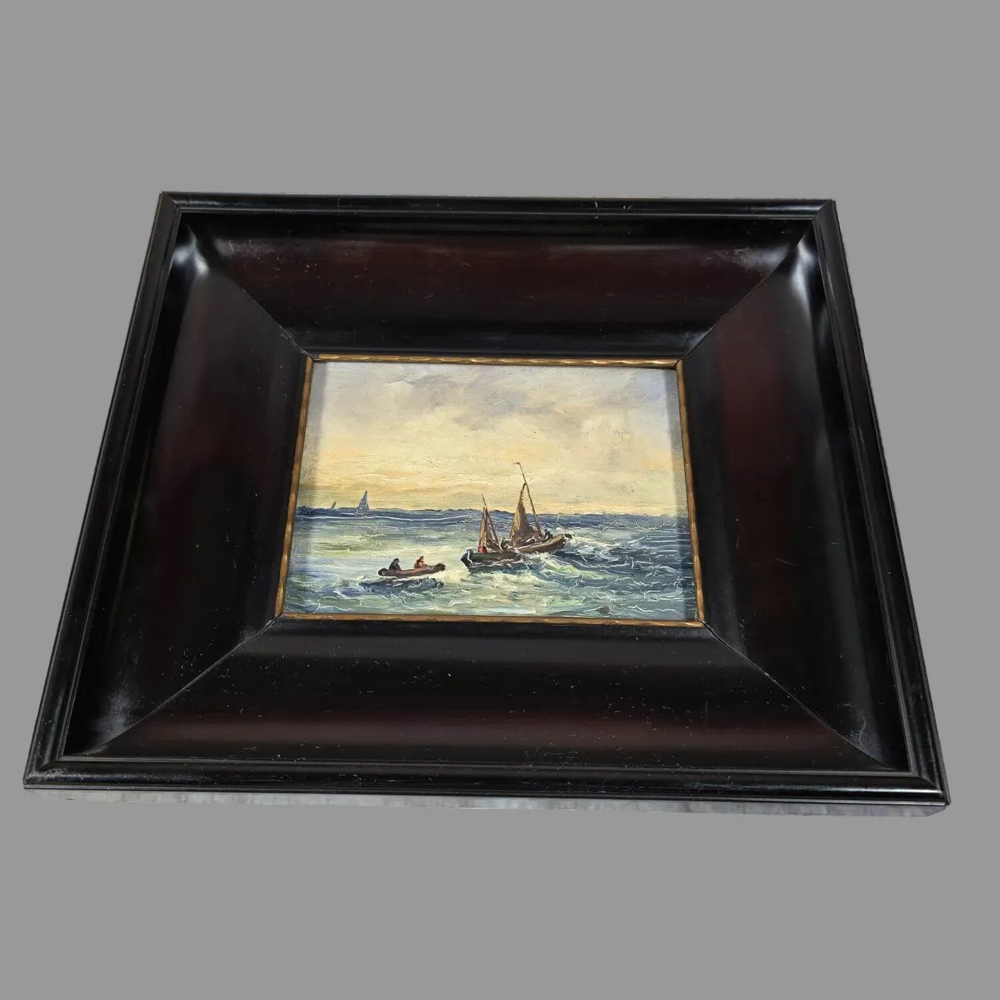 Theodor Hugo Fenners - Öl auf Hartfaser - Seestück