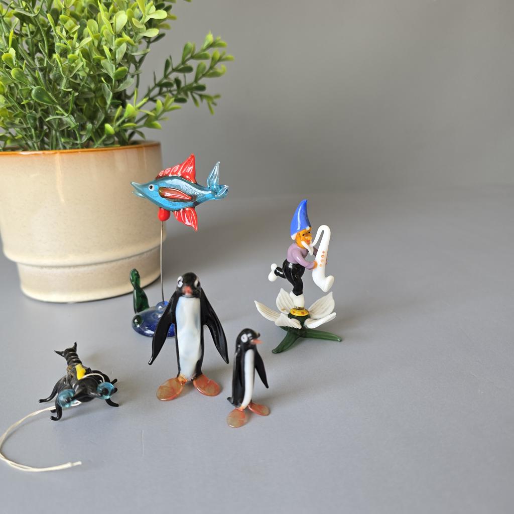Set aus mundgeblasenen Figuren - Glaskunst