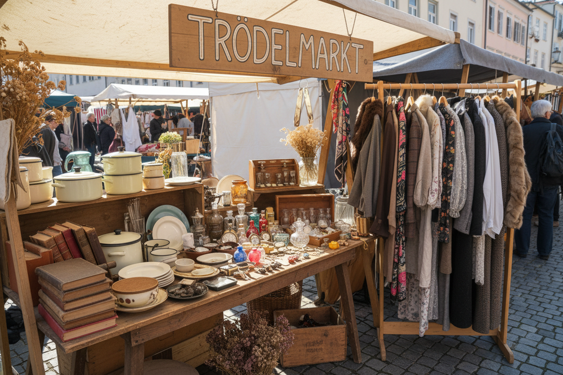 Stand auf einem Trödelmarkt 