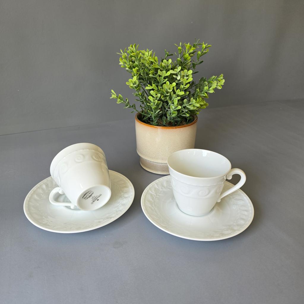 Zweier Set Kaffeetasse mit Teller - Bernadaud Limoges Louvre