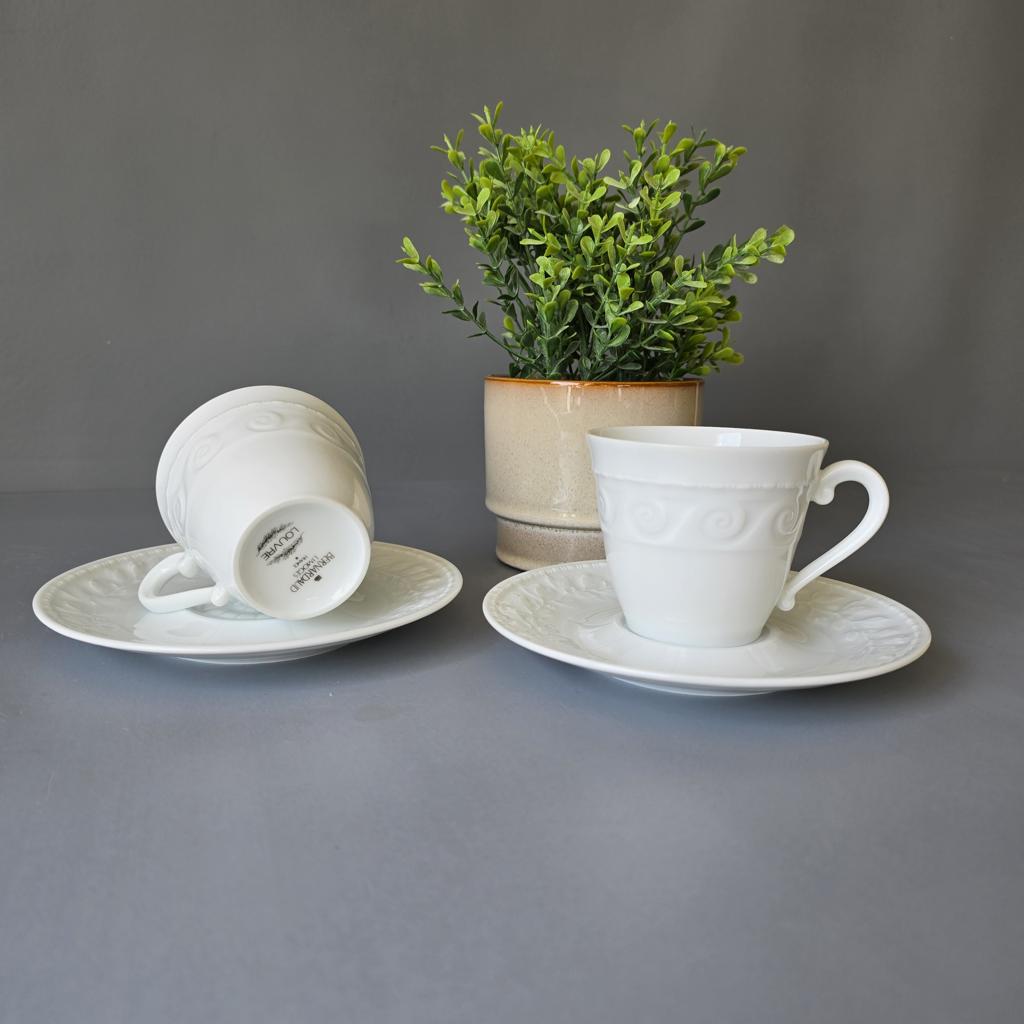 Zweier Set Kaffeetasse mit Teller - Bernadaud Limoges Louvre