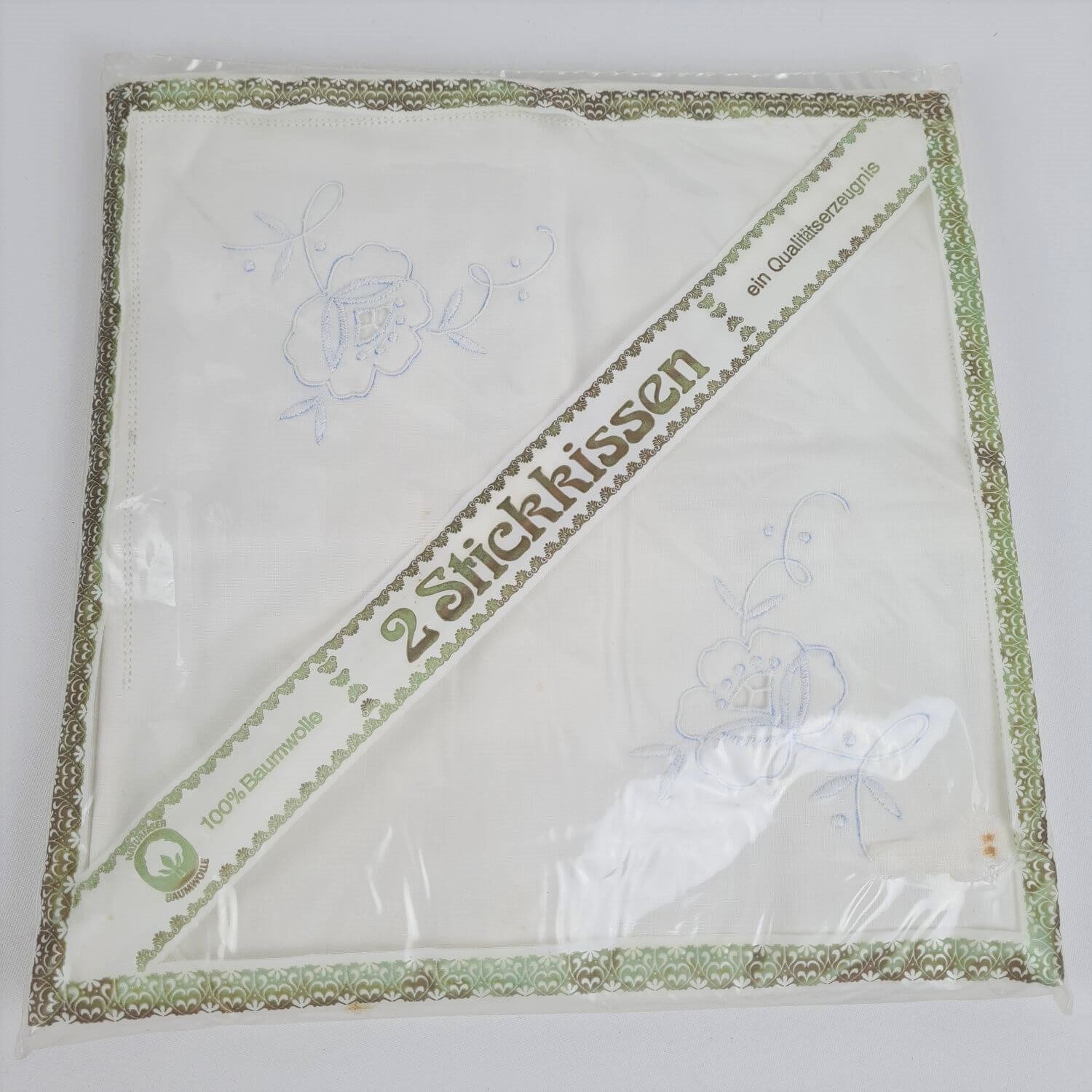2 Stickkissen Bezüge 50er - 70er Jahre ovp