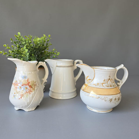 3 antike Milchkännchen - Tolle Landhaus shabby Deko oder für den vintage Garten