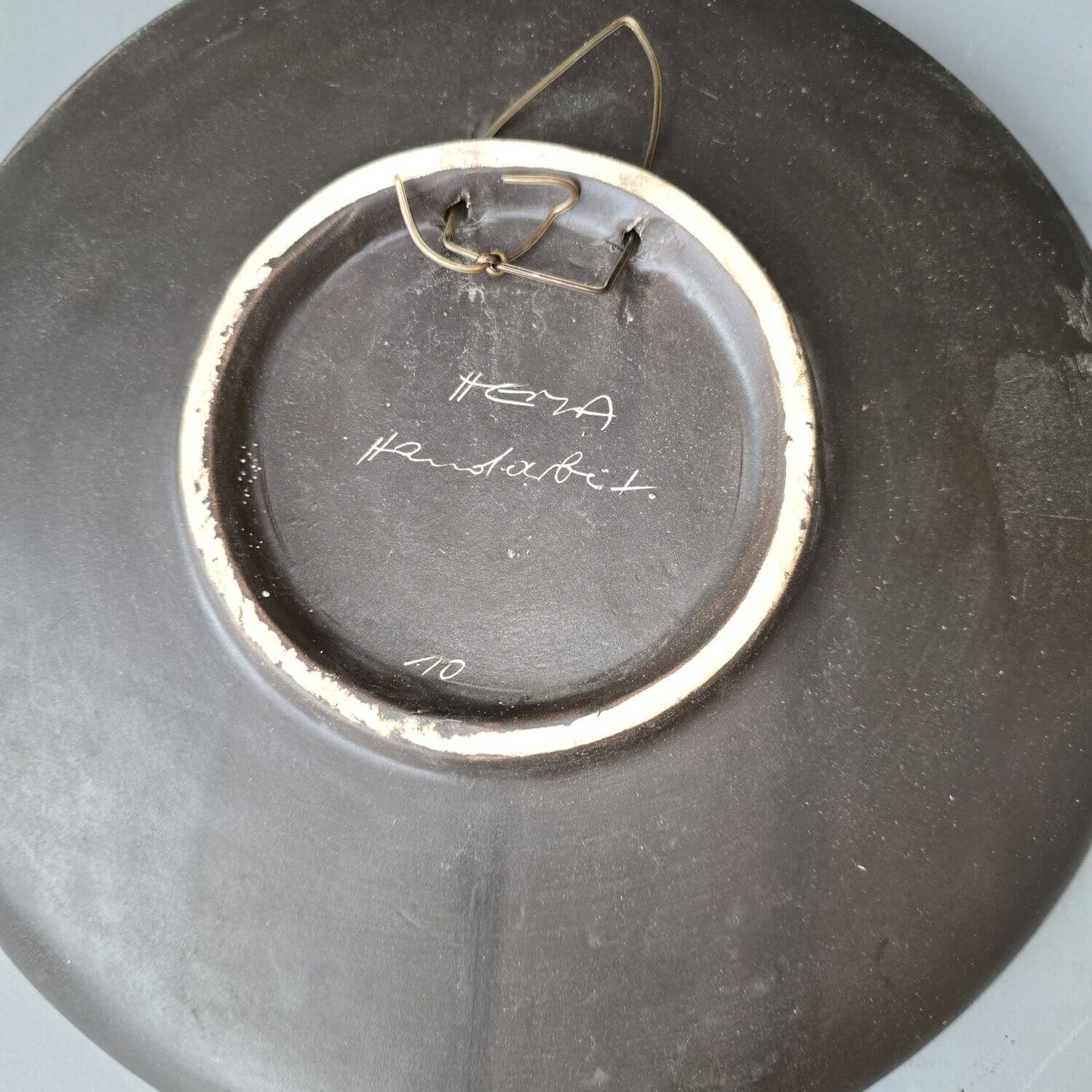 50er Jahre Zierteller mit Fisch Motiv - Hema Keramik - Handarbeit