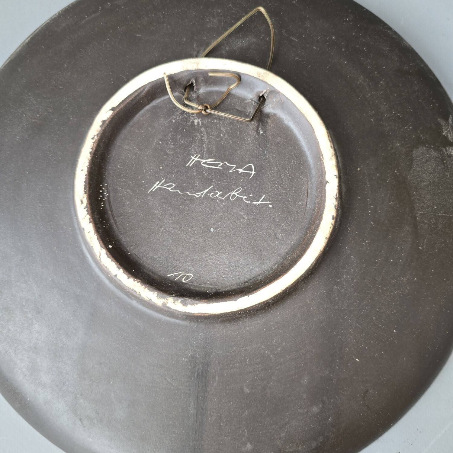 50er Jahre Zierteller mit Fisch Motiv - Hema Keramik - Handarbeit