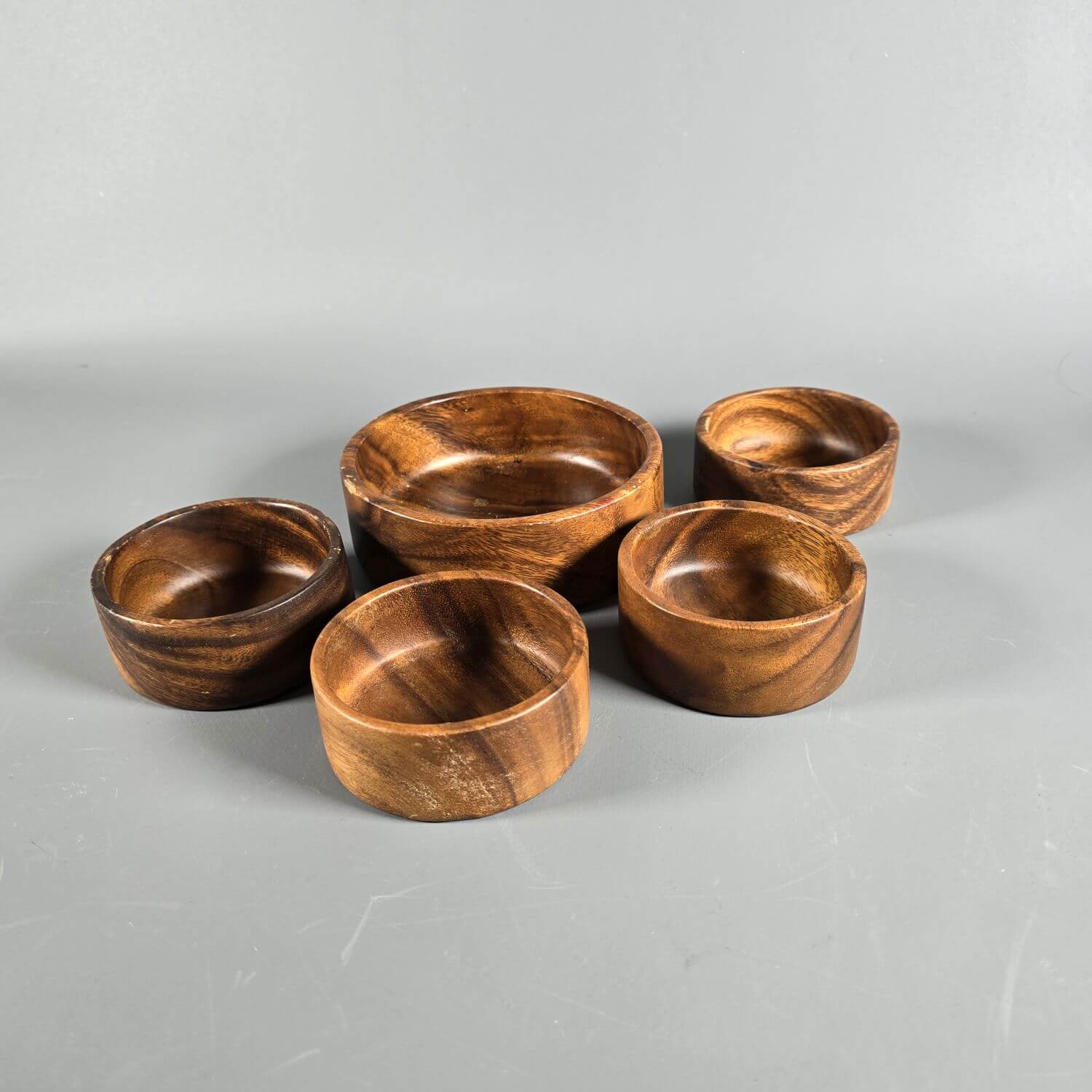 Set aus 5 Mid-Century Holzschalen - 60s Schüsseln