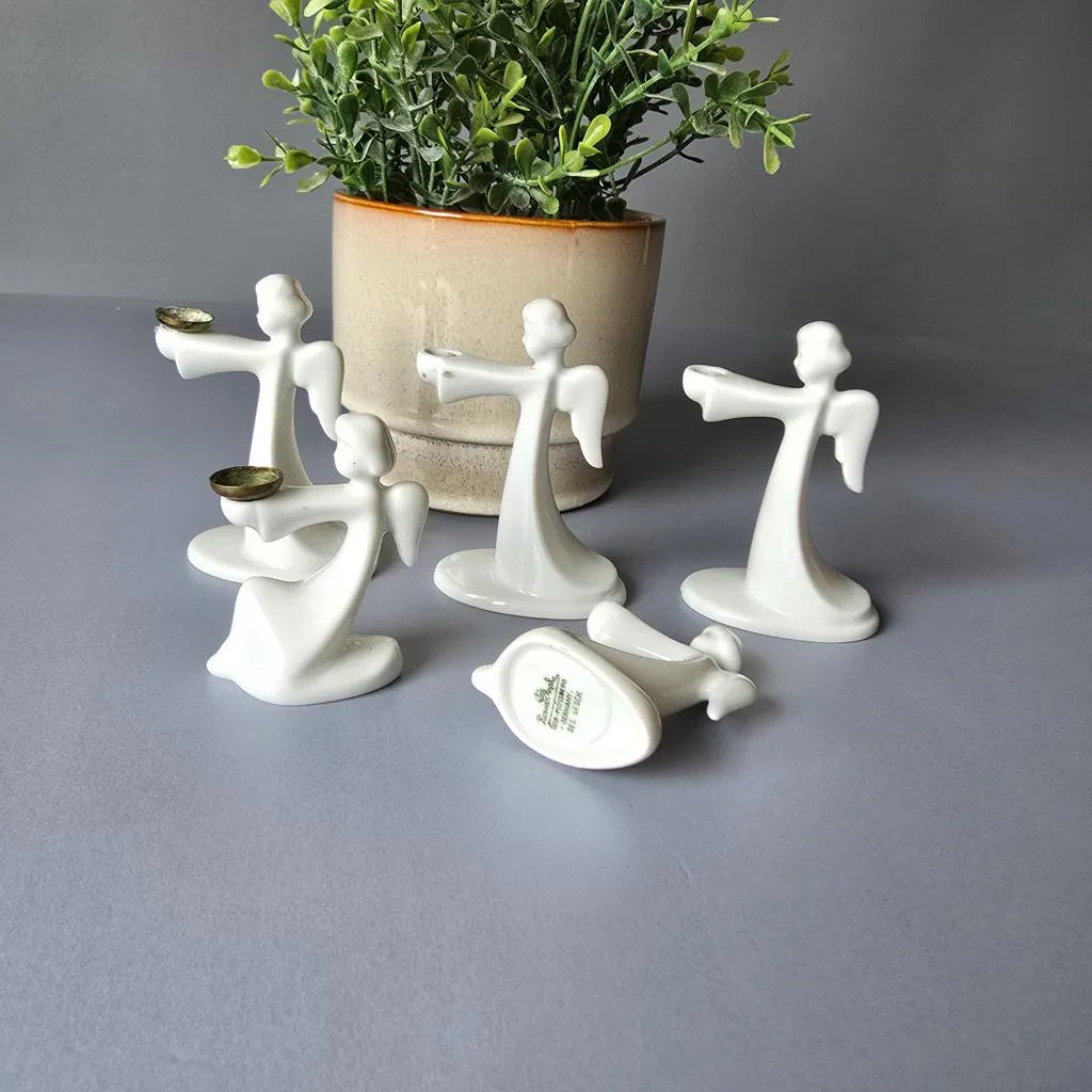 Set weiße  Rosenthal Porzellan Engel als Kerzenhalter