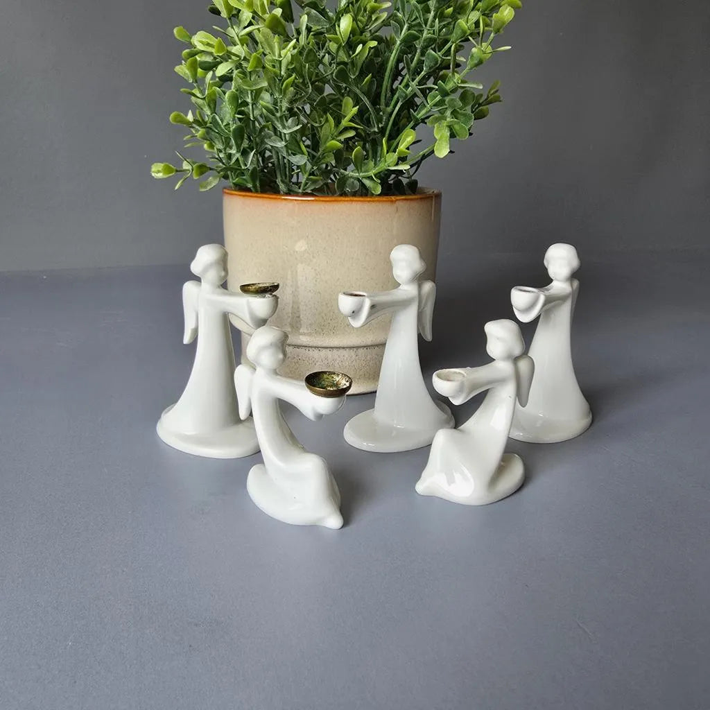 Set weiße  Rosenthal Porzellan Engel als Kerzenhalter