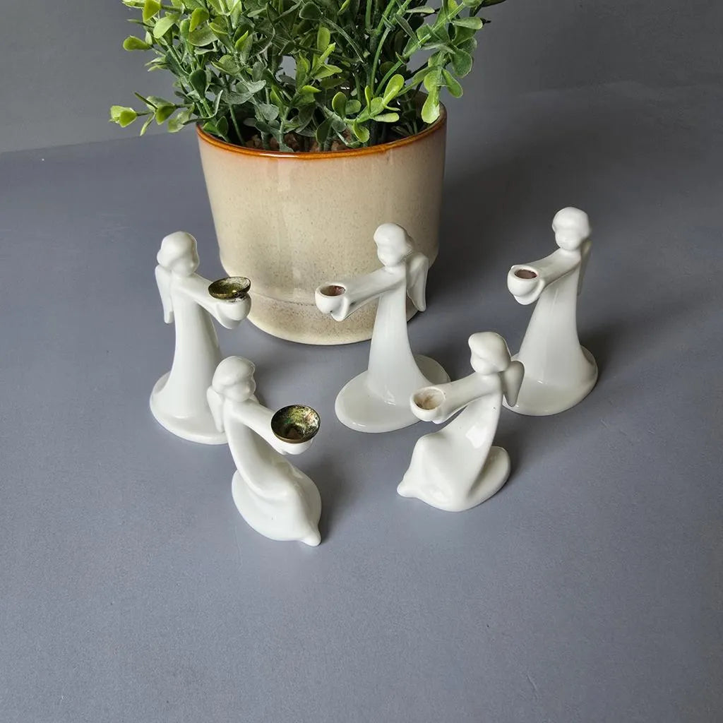 Set weiße  Rosenthal Porzellan Engel als Kerzenhalter