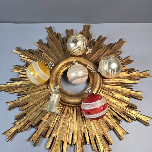 Vintage Christbaumkugeln & Glocke 50er Jahre Set