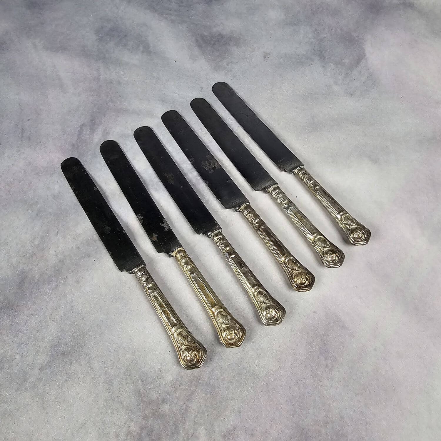 Set Jugendstil Messer - wohl versilbert