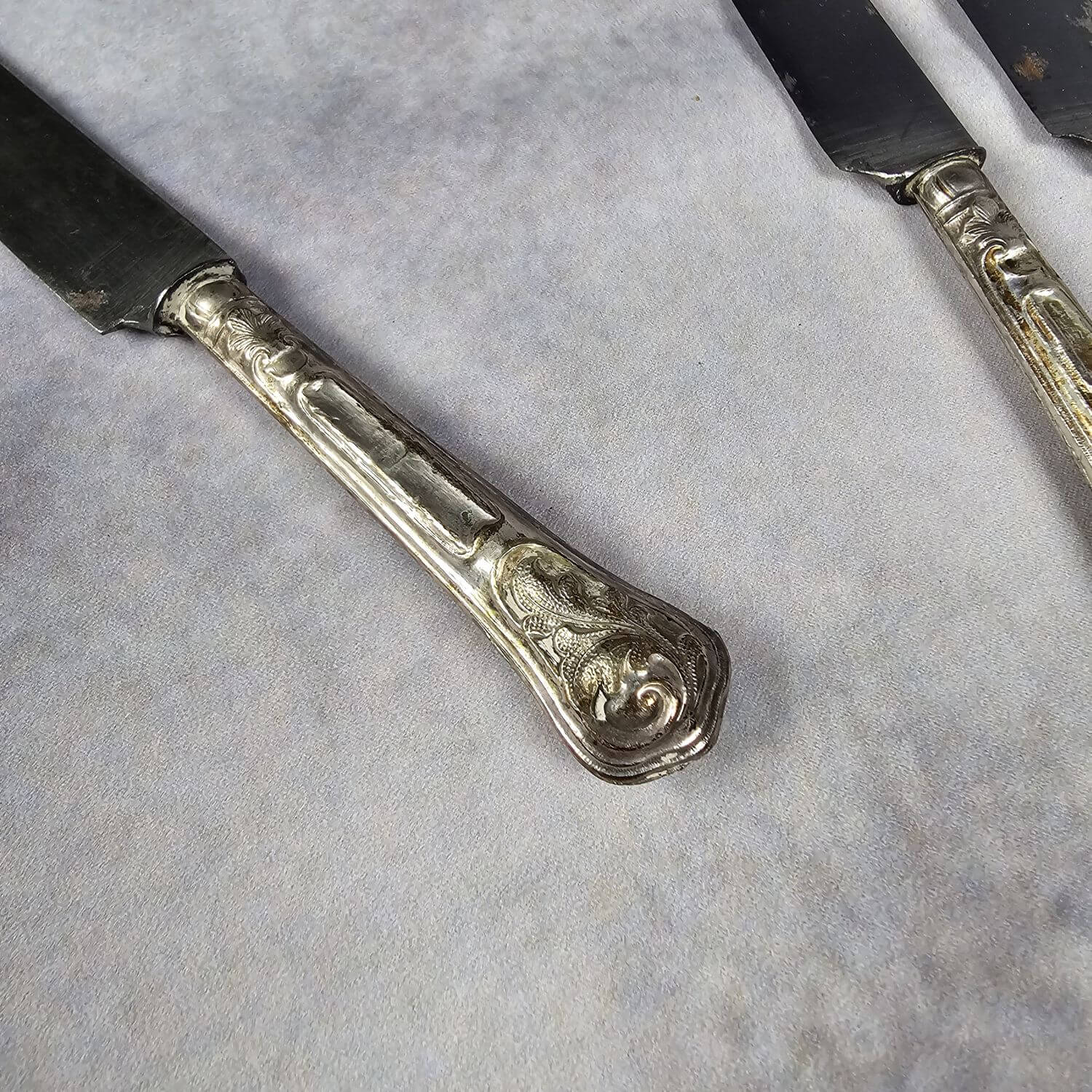 Set Jugendstil Messer - wohl versilbert