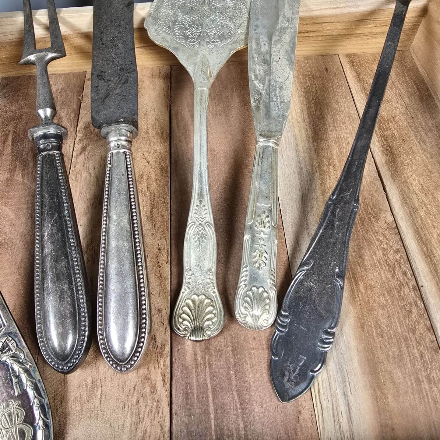 Set aus versilbertem vintage Servierbesteck