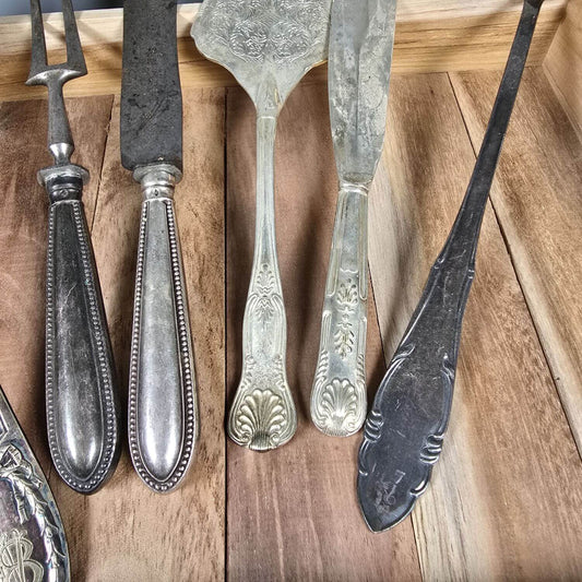 Set aus versilbertem vintage Servierbesteck