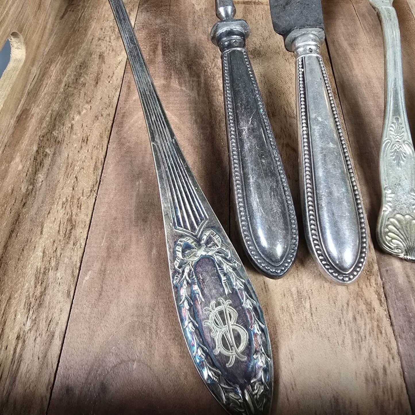Set aus versilbertem vintage Servierbesteck