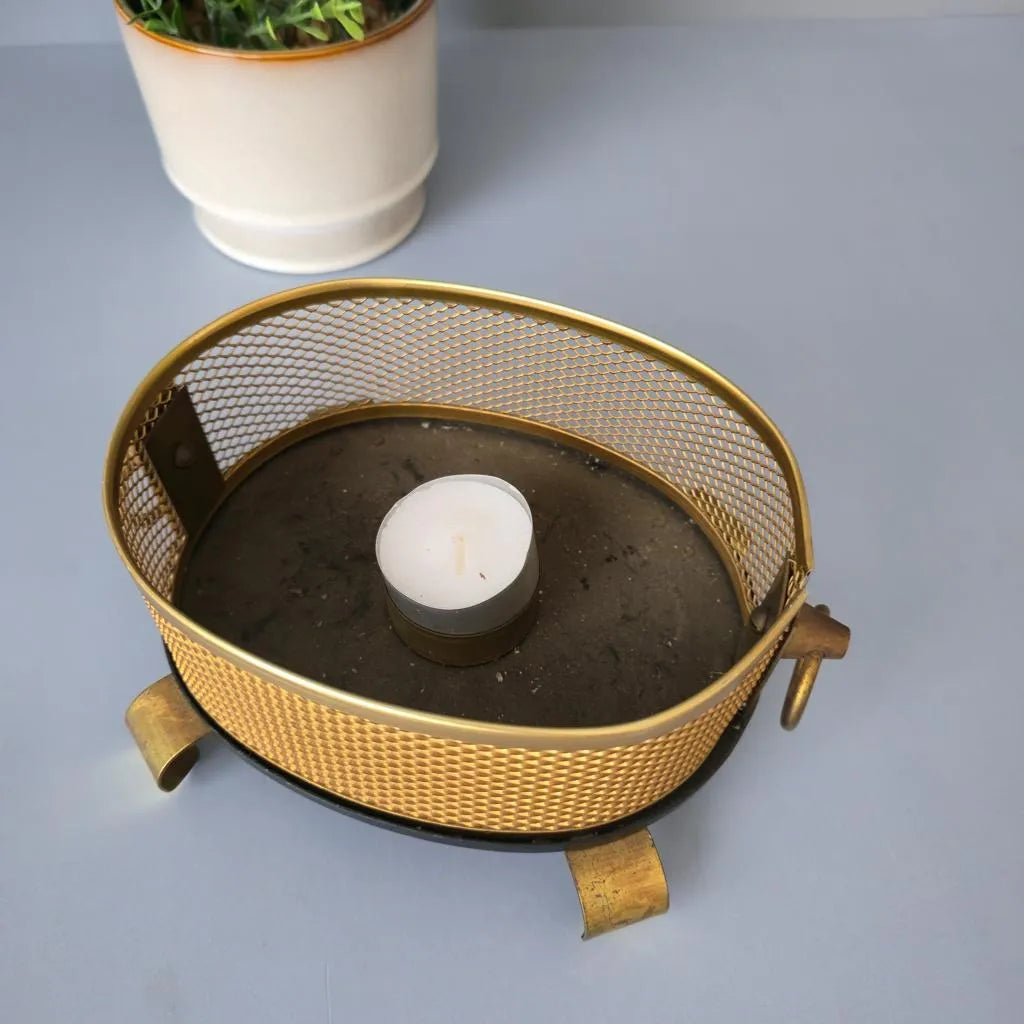 Mid Century Stövchen aus Kupfer und Messing