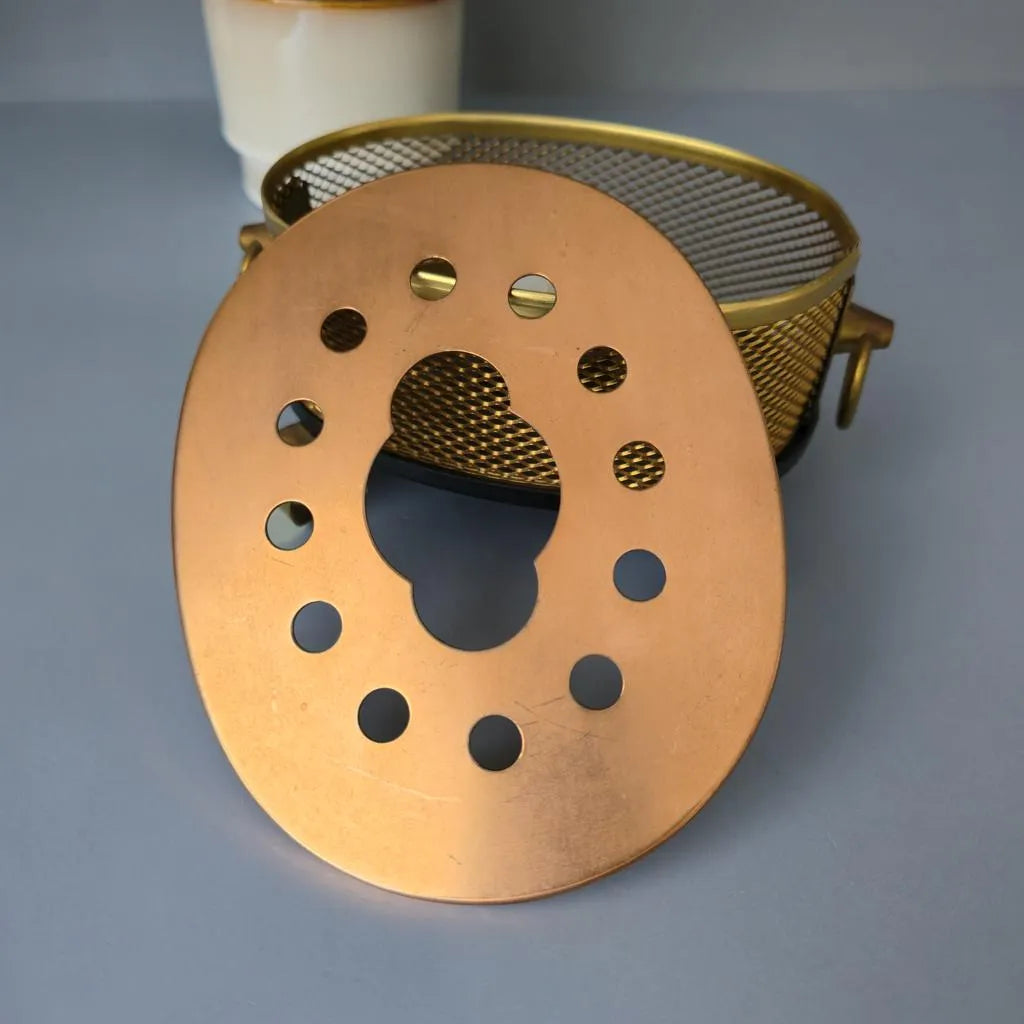 Mid Century Stövchen aus Kupfer und Messing