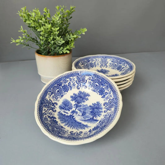 Set aus 6 Vintage Schalen - Villeroy & Boch Burgenland Blau - neuere Auflage
