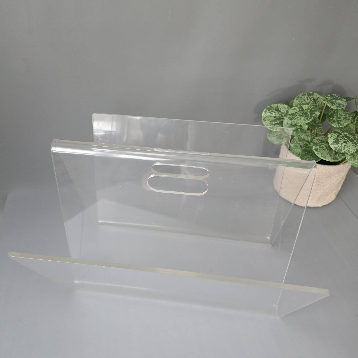 Vintage Acryl Zeitungsständer, 1970er, transparent