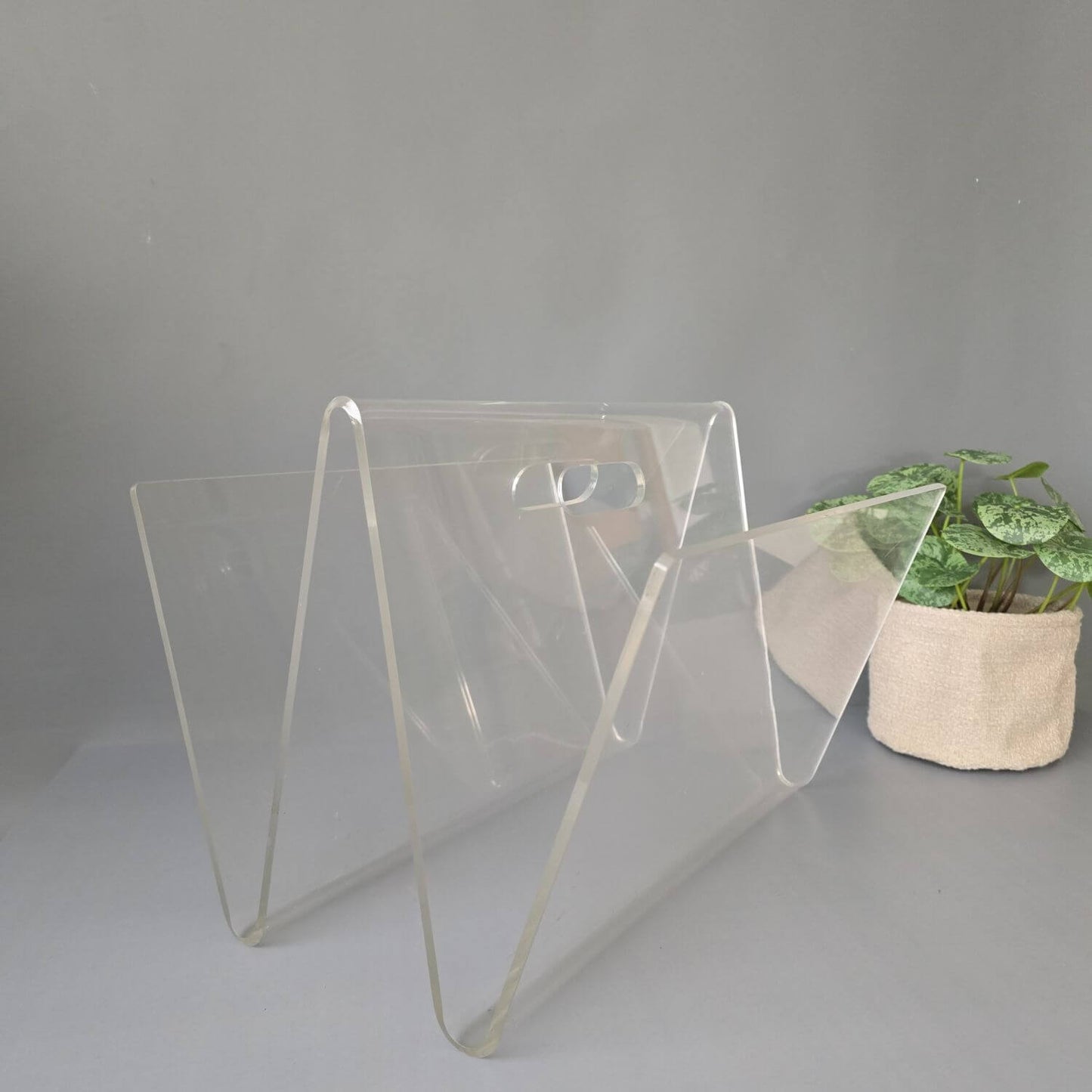 Vintage Acryl Zeitungsständer, 1970er, transparent