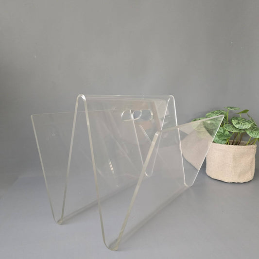Vintage Acryl Zeitungsständer, 1970er, transparent