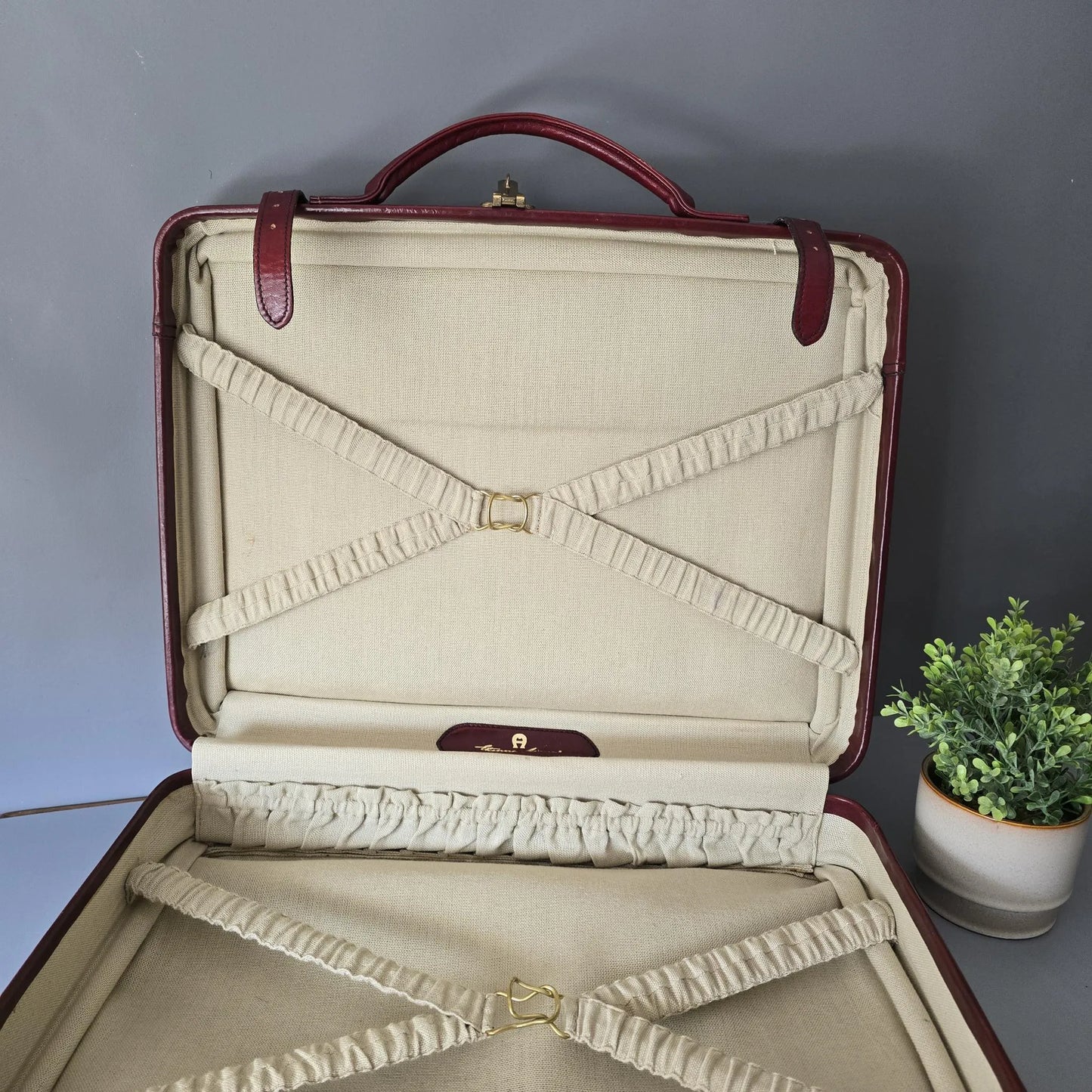 Vintage Koffer Etienne Aigner - bordeaux rotes Leder