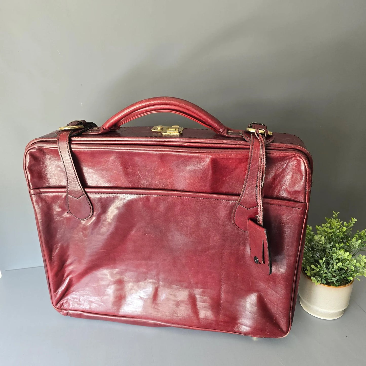 Vintage Koffer Etienne Aigner - bordeaux rotes Leder