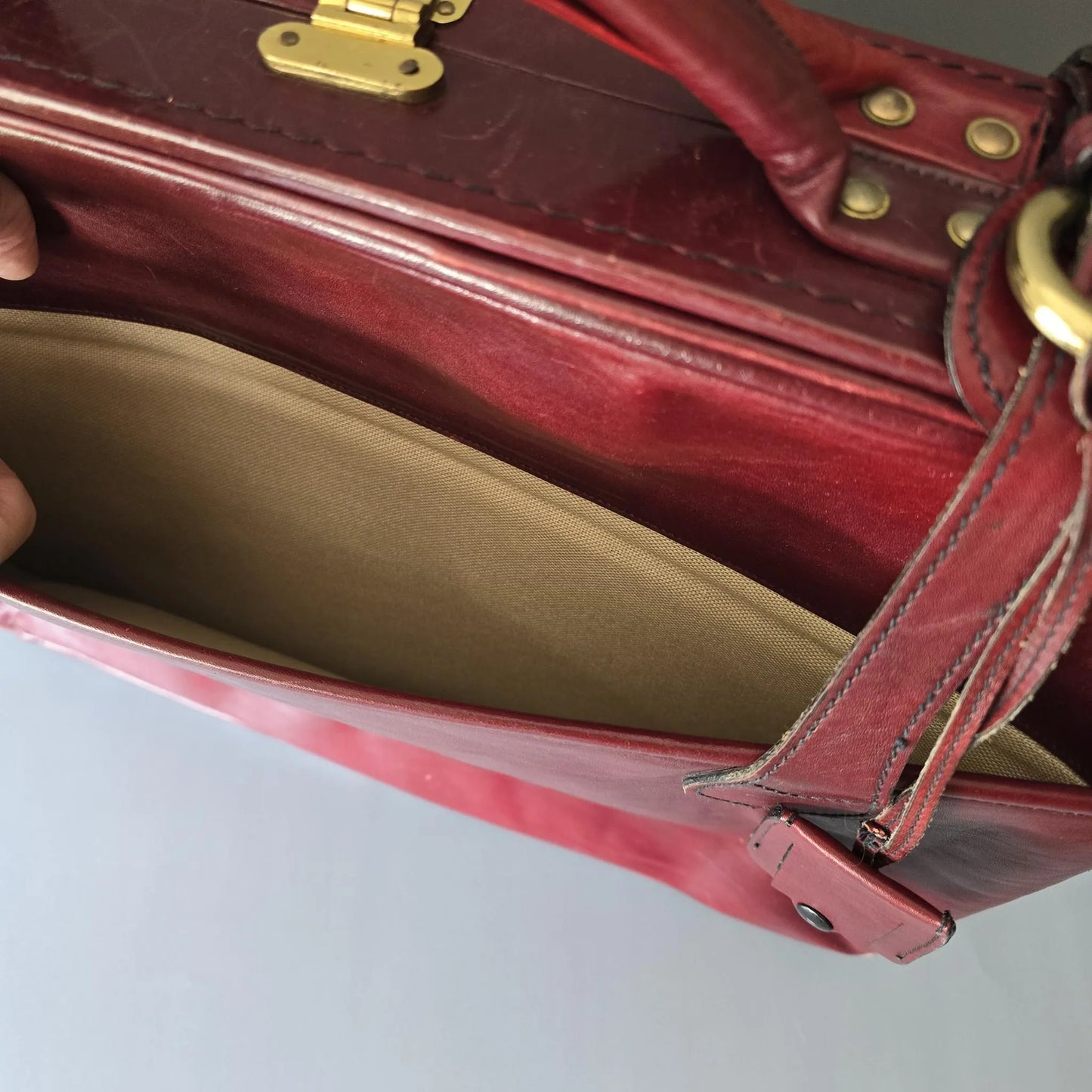 Vintage Koffer Etienne Aigner - bordeaux rotes Leder