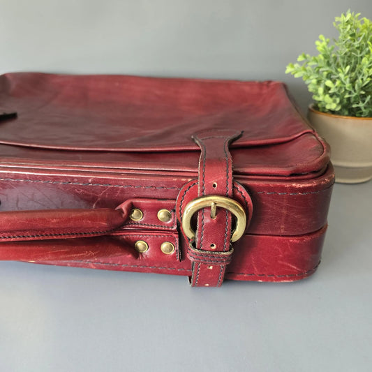 Vintage Koffer Etienne Aigner - bordeaux rotes Leder