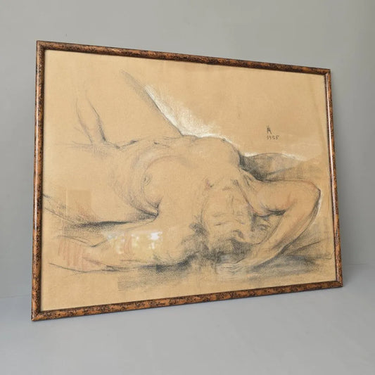 Akt 1925 - Pastell - Kohle