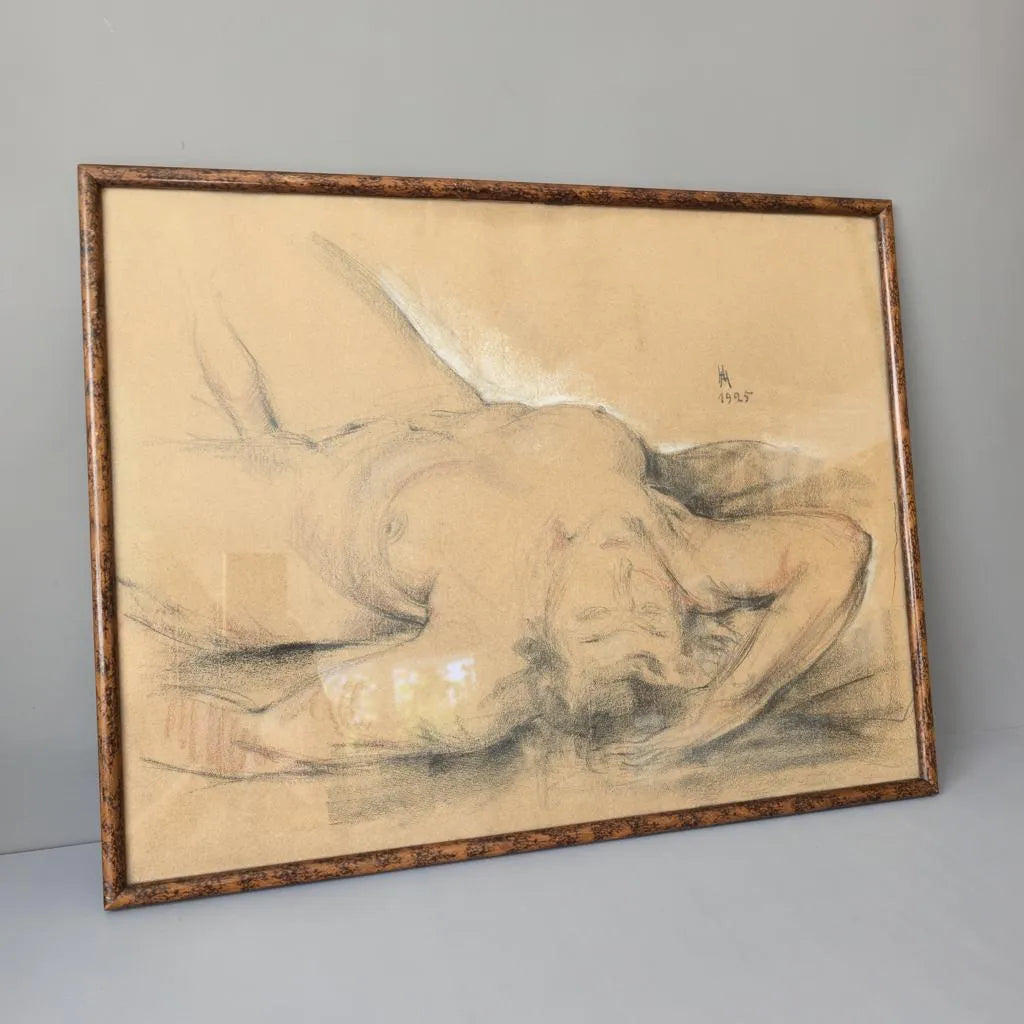 Akt 1925 - Pastell - Kohle