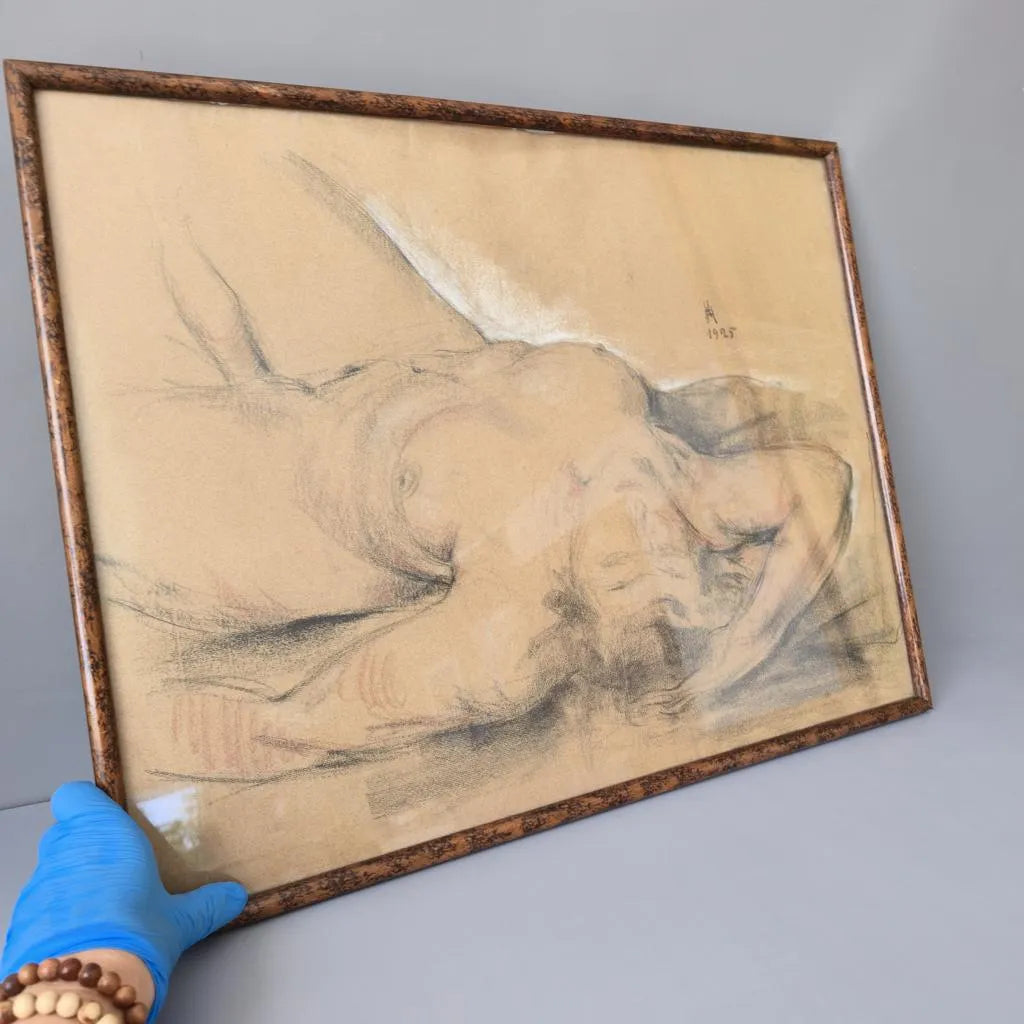Akt 1925 - Pastell - Kohle