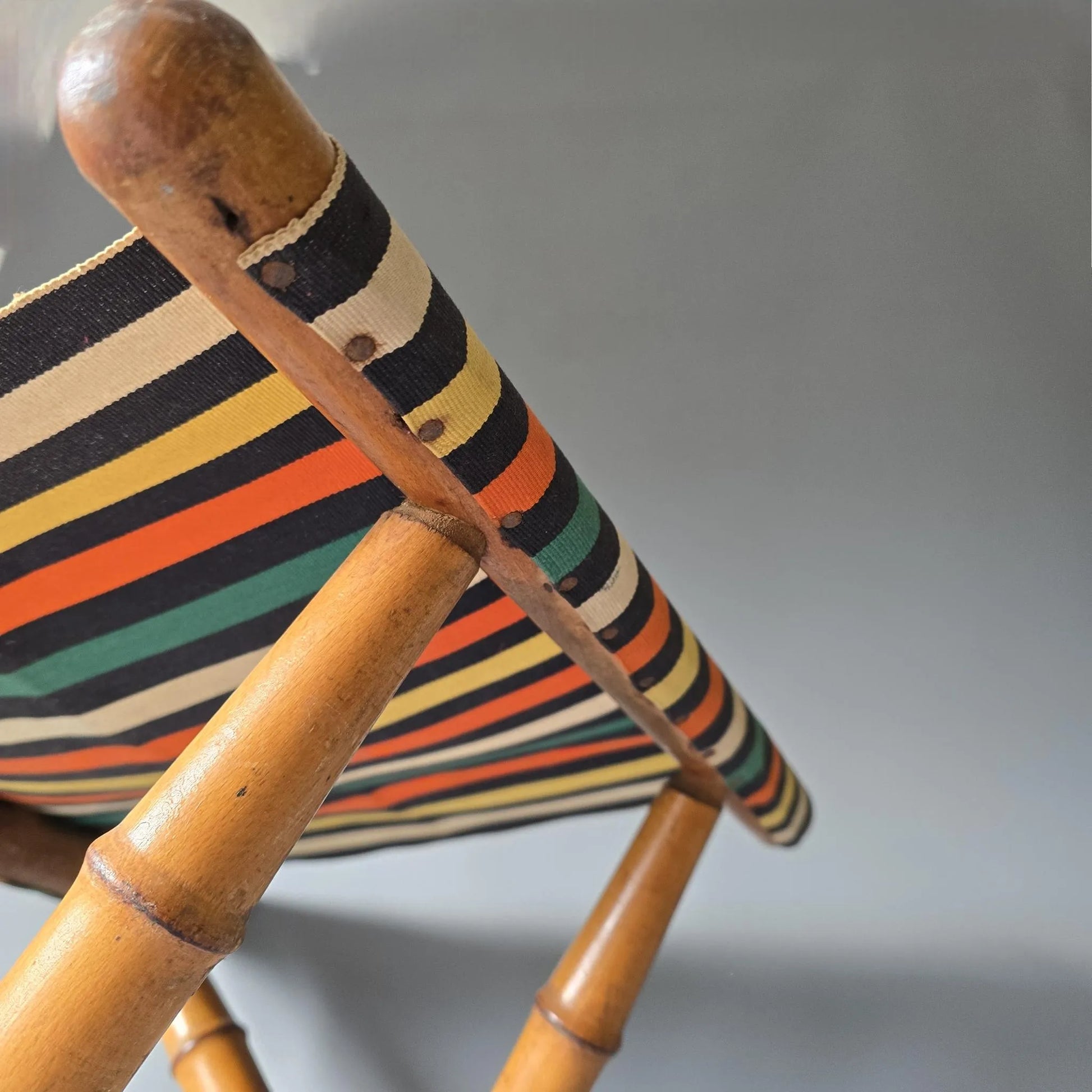 Antiker Camping Hocker - Art Deco Scherenhocker
