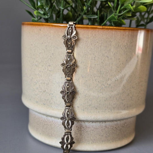 Jugendstil Armband - 835 Silber - Antikschmuck - Gliederarmband
