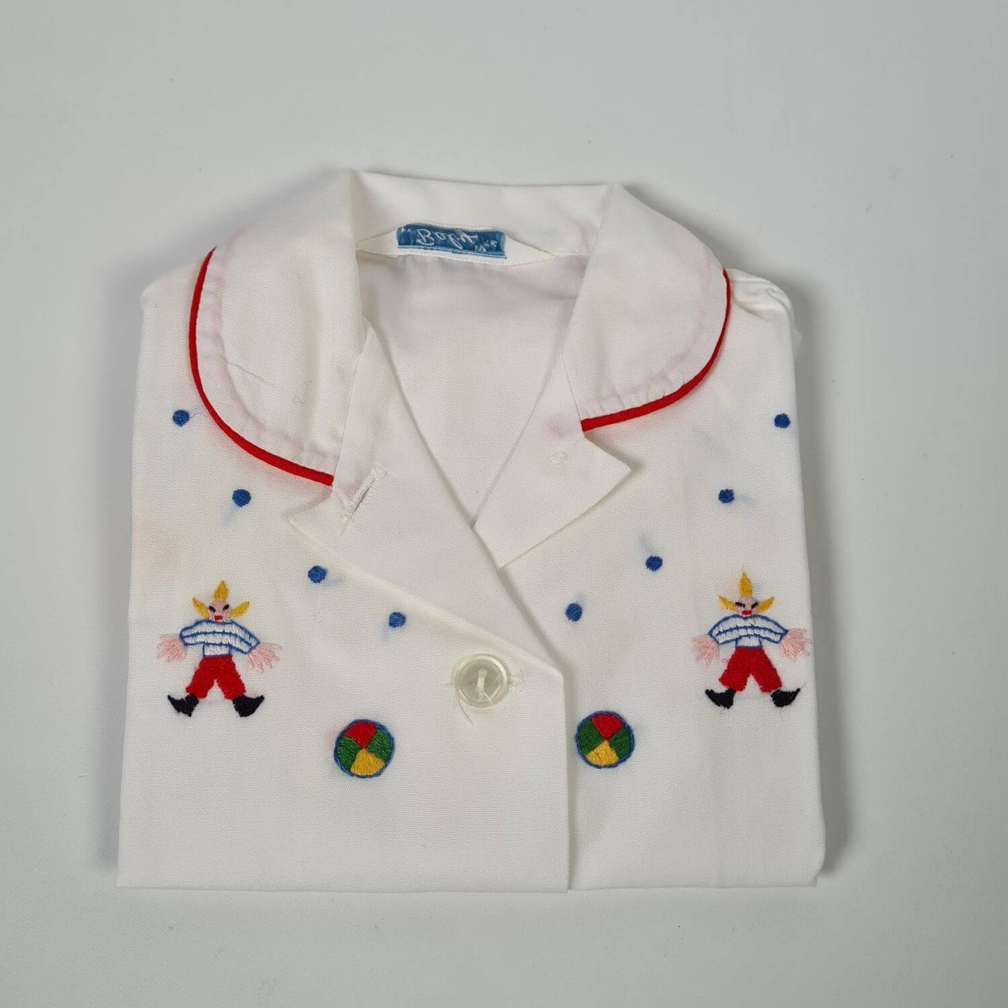 Baby Bluse 70er Jahre mit Stickerei - Größe 74