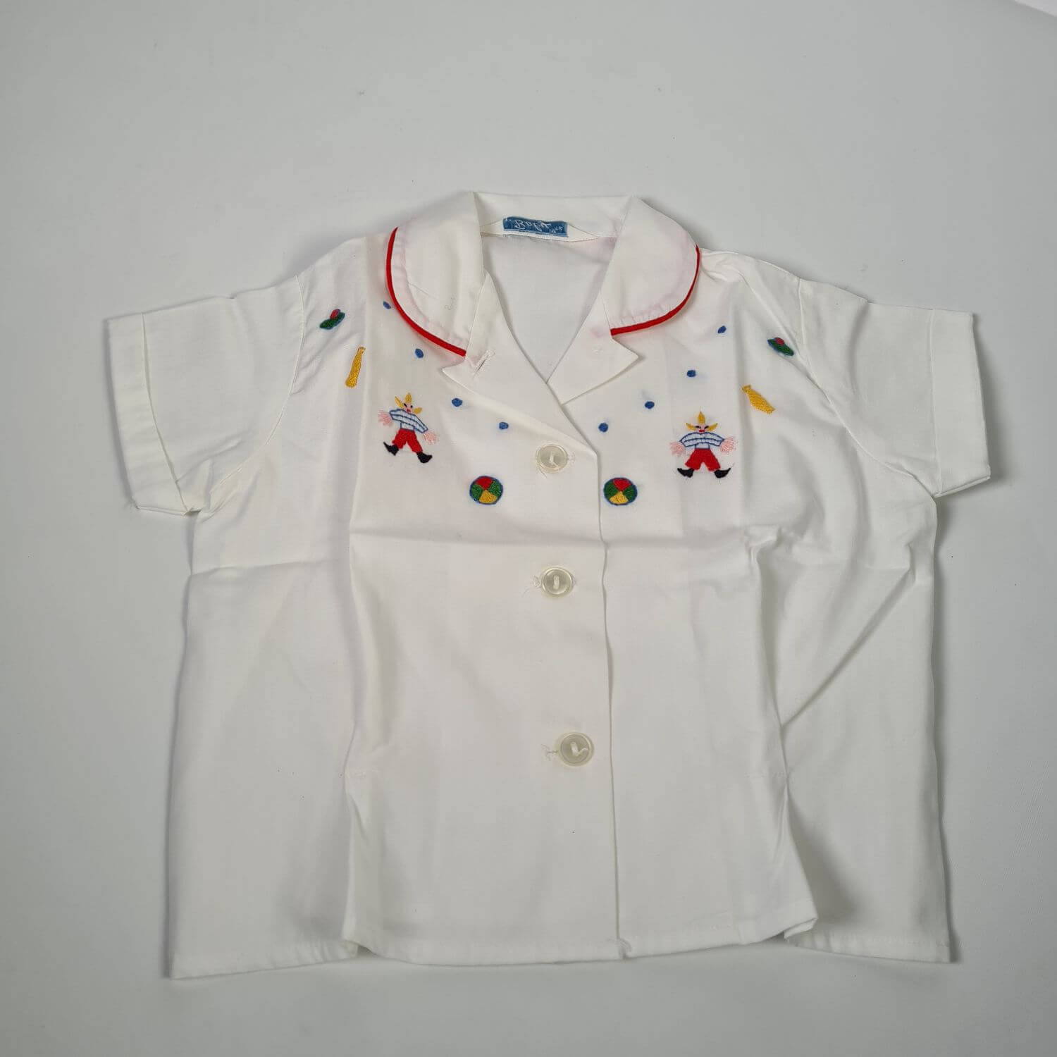 Baby Bluse 70er Jahre mit Stickerei - Größe 74