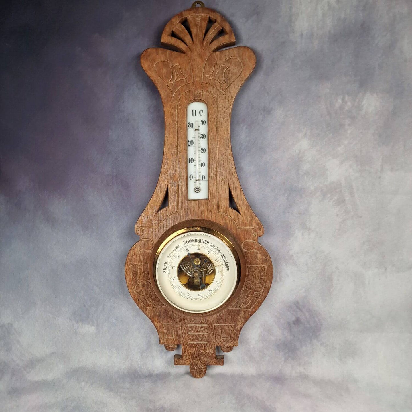 Jugendstil Wetterstation - Barometer - Thermometer